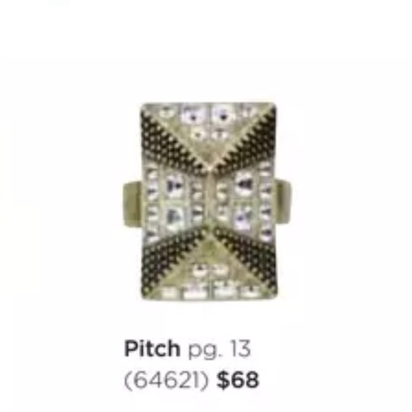 Lia Sophia ring with gold and rhinestones and some black detail. Art Deco. - Picture 3 of 3